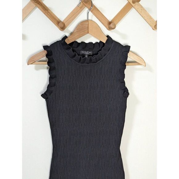 Current Air Los Angeles Black Ruffled Sleeveless Sweater Tank Top - Size S - Picture 2 of 7